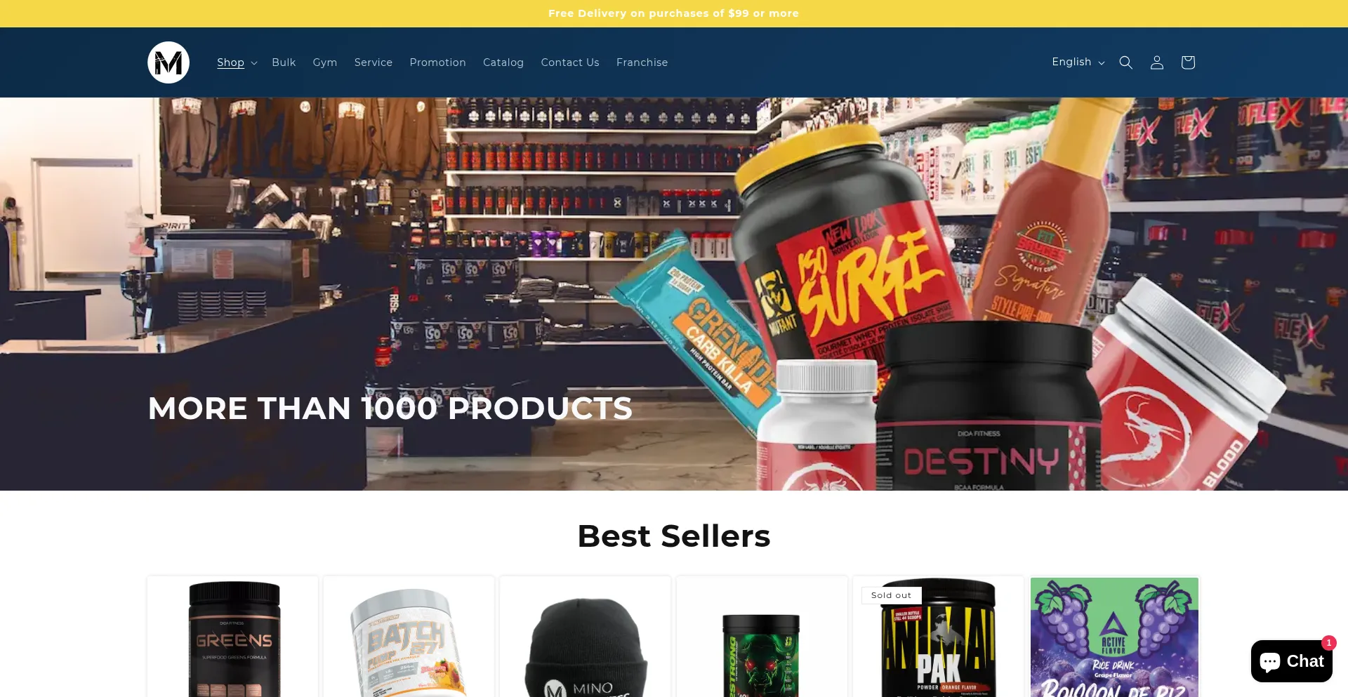 Website screenshot of Minotaurenutrition.com