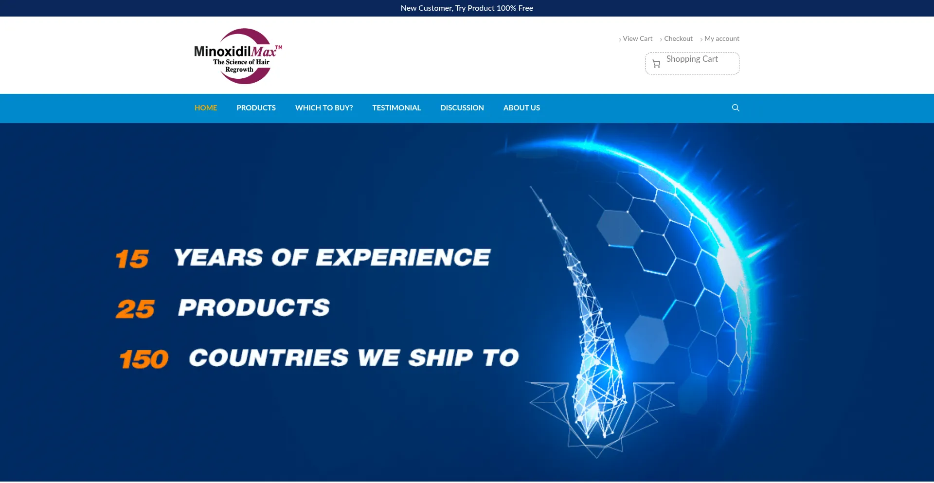 Website screenshot of Minoxidilmax.com