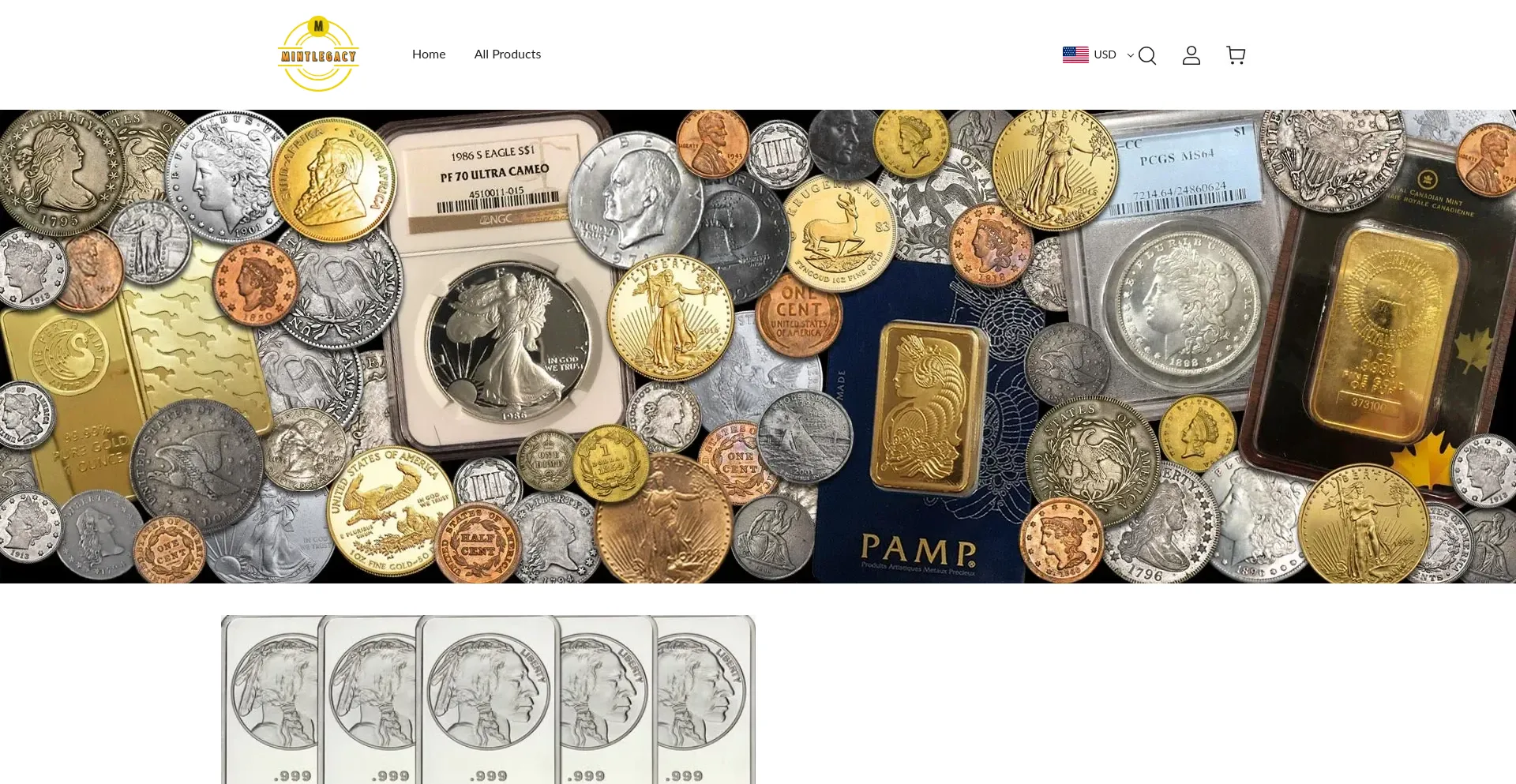 Website screenshot of Mintlegacy.shop