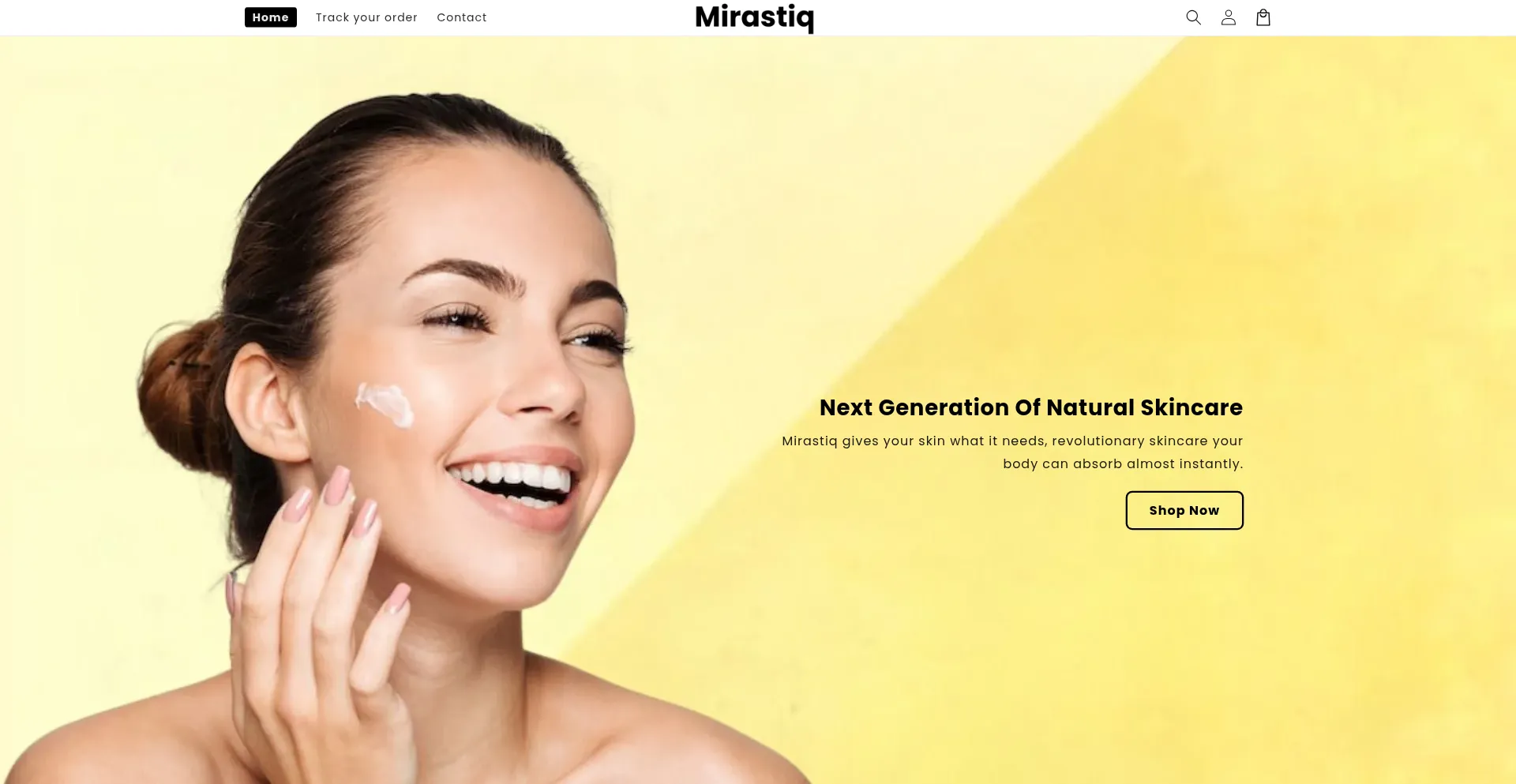 Website screenshot of Mirastiq.com
