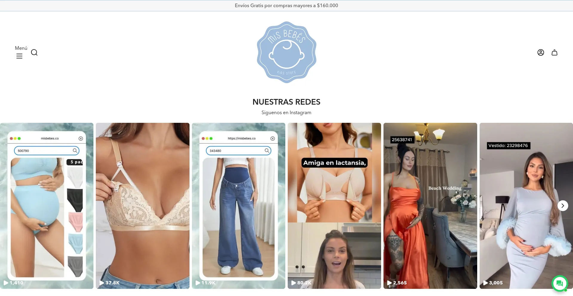 Website screenshot of Misbebes.co