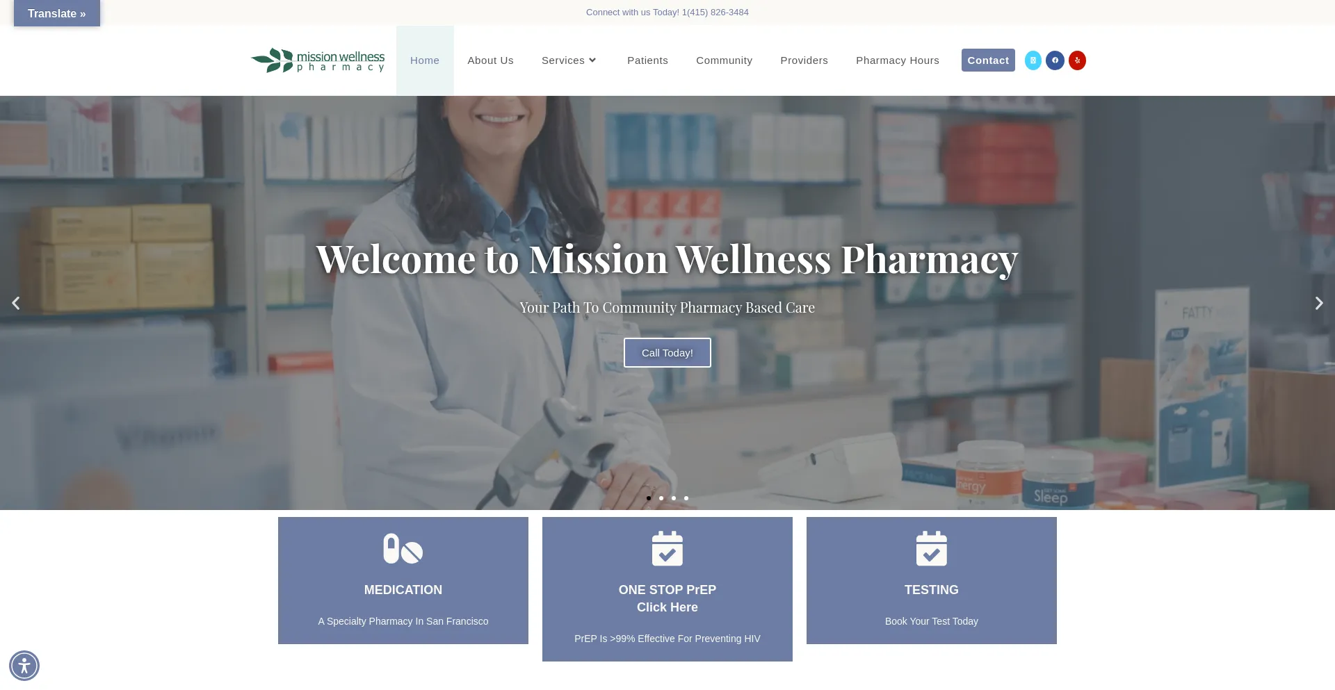 Website screenshot of Missionwellness.com