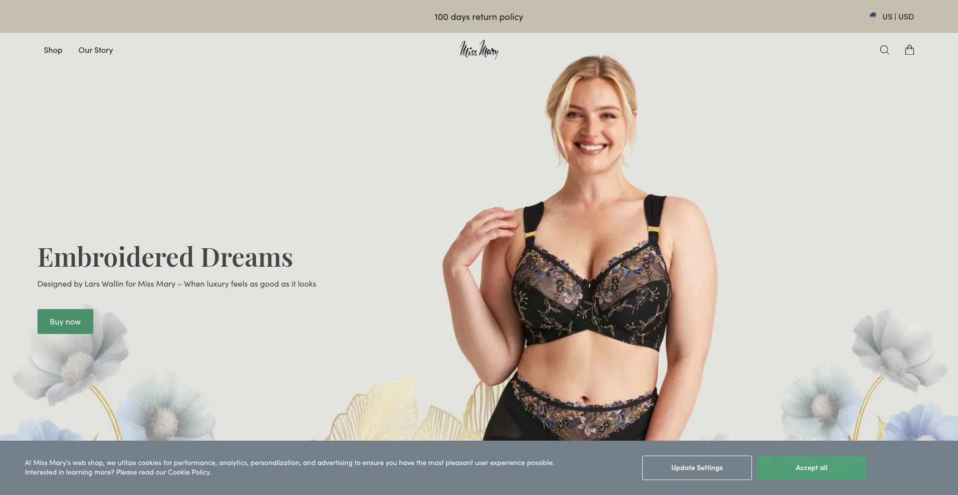 Website screenshot of Missmary.com