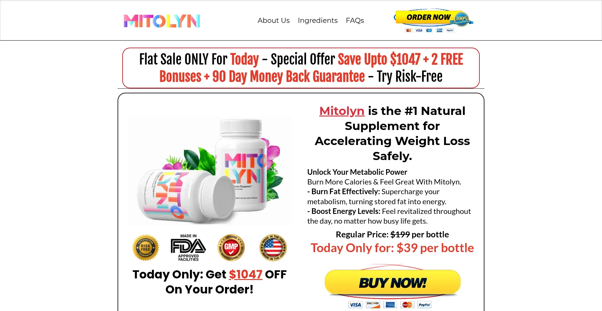 Website screenshot of Mitolynv.com