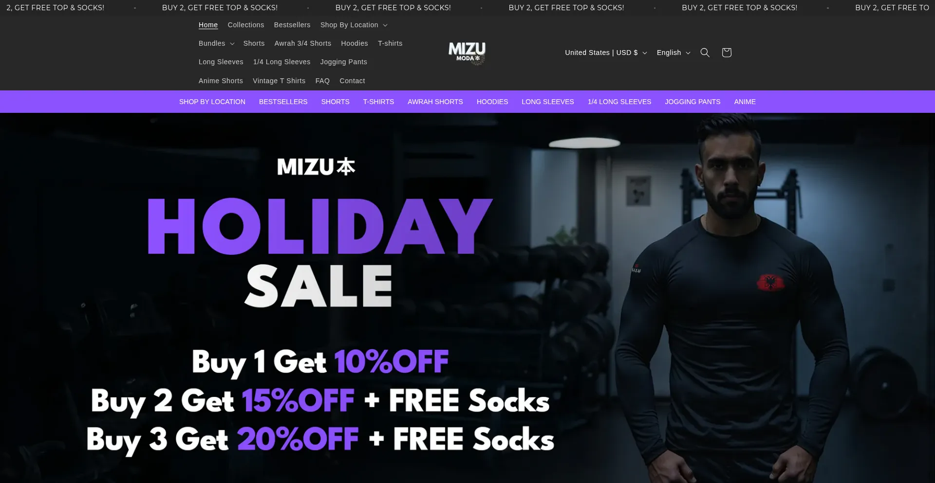 Website screenshot of Mizumoda.com