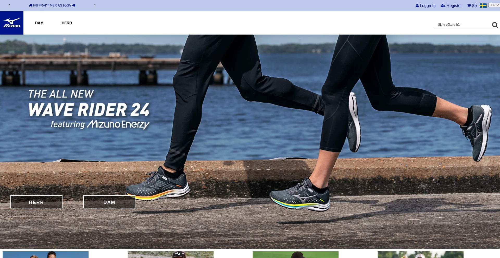 Website screenshot of Mizunosweden.com