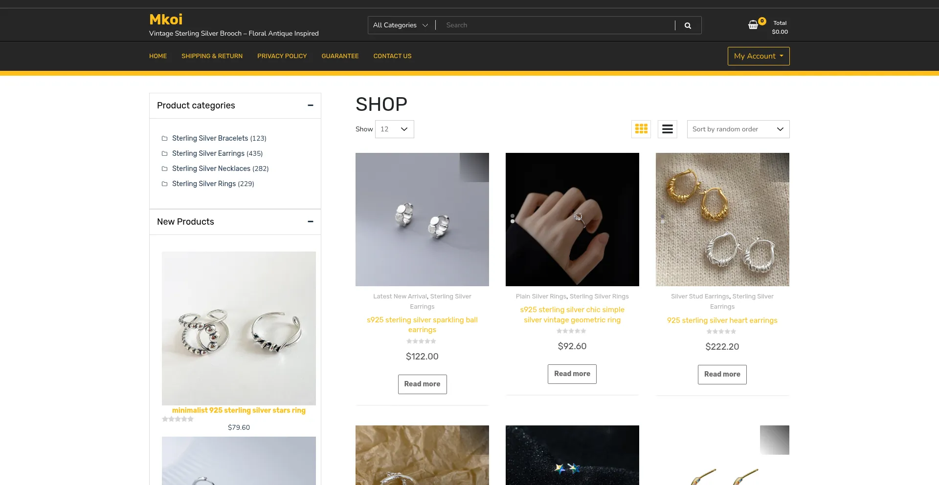 Website screenshot of Mkoi.shop