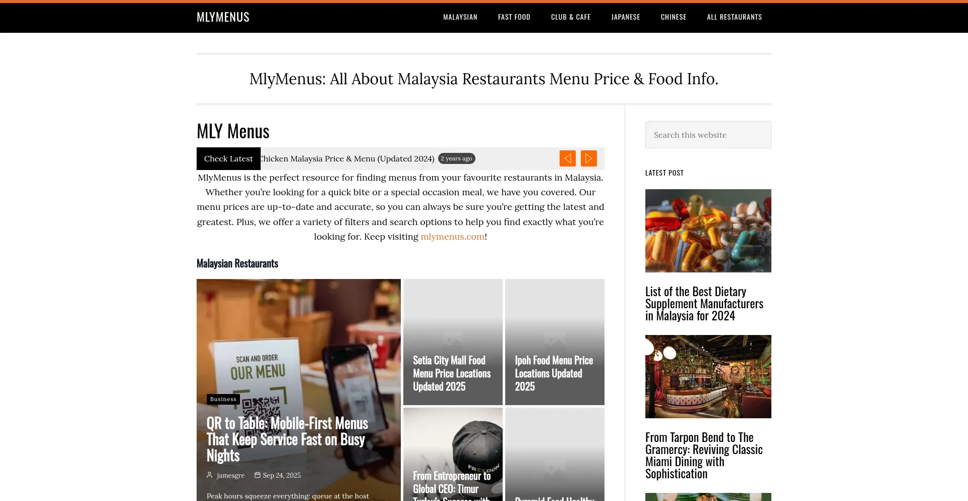 Mlymenus.com Screenshot