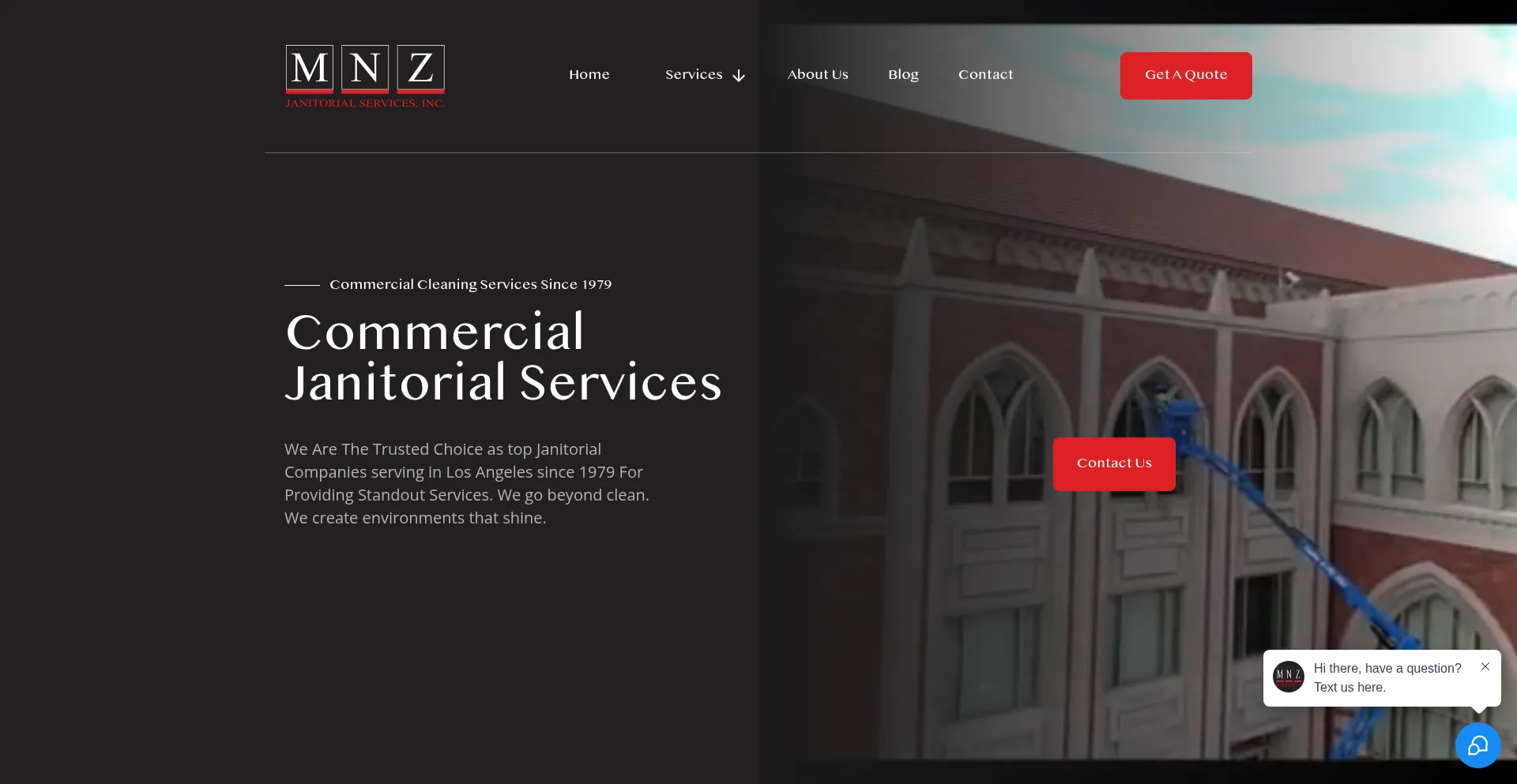 Website screenshot of Mnz.com