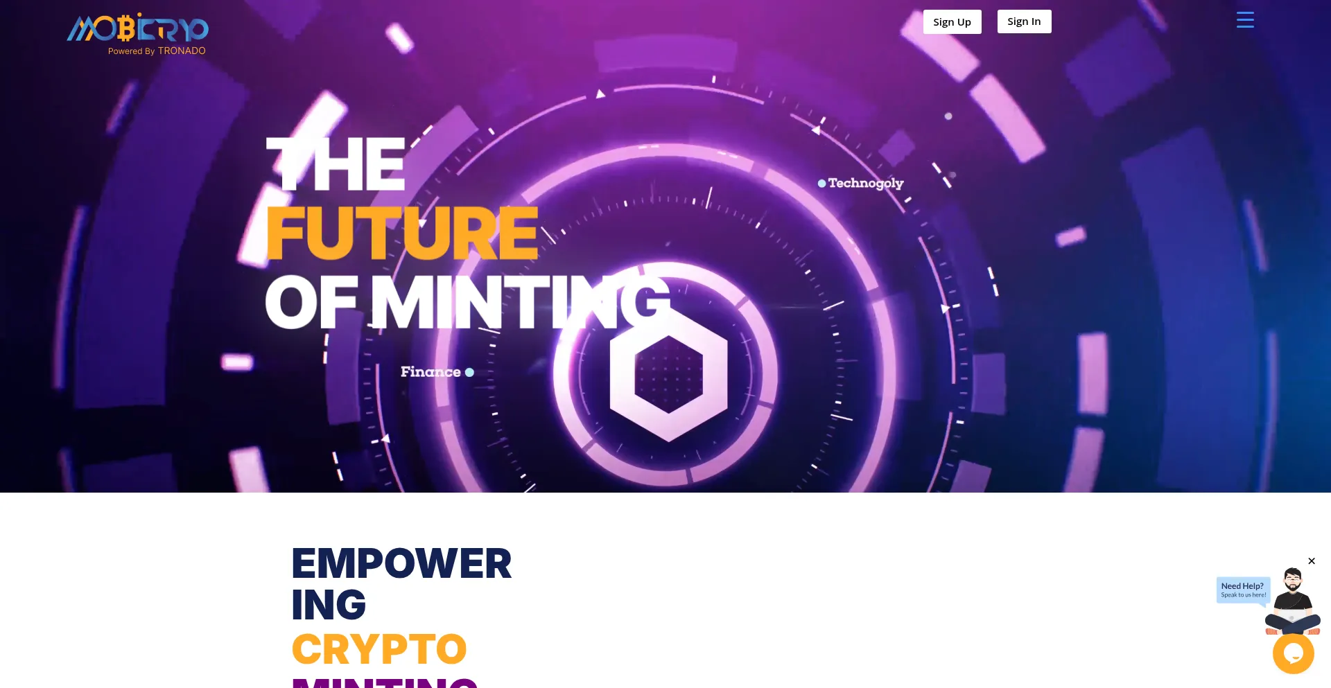 Website screenshot of Mobicryp.com