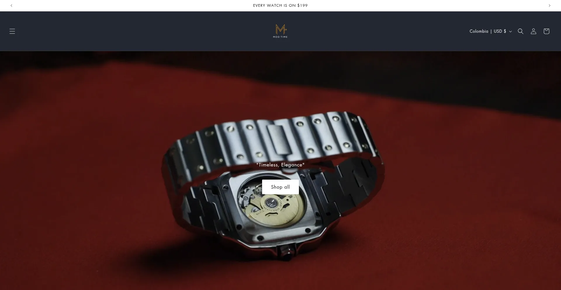 Website screenshot of Mod-time.com