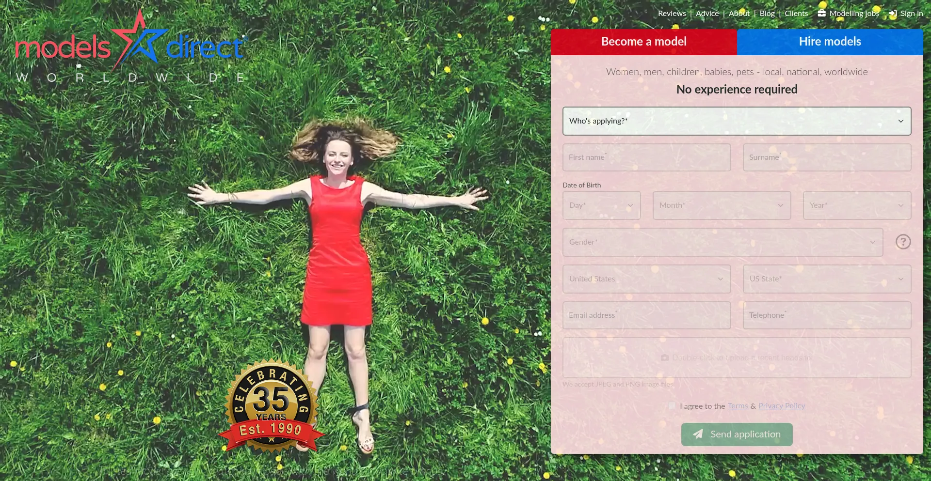 Modelsdirect.com Screenshot