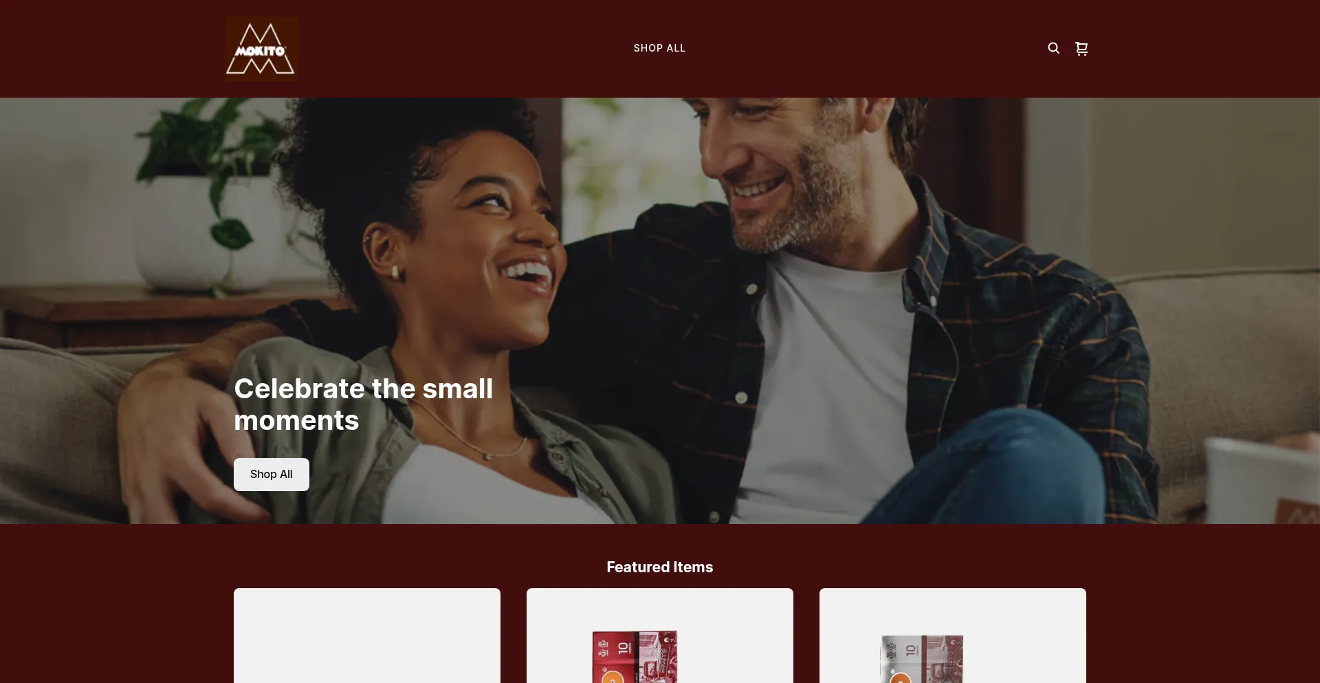 Website screenshot of Mokito-coffee.square.site