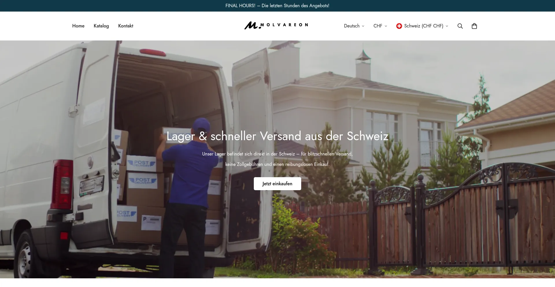 Website screenshot of Molvareon.com