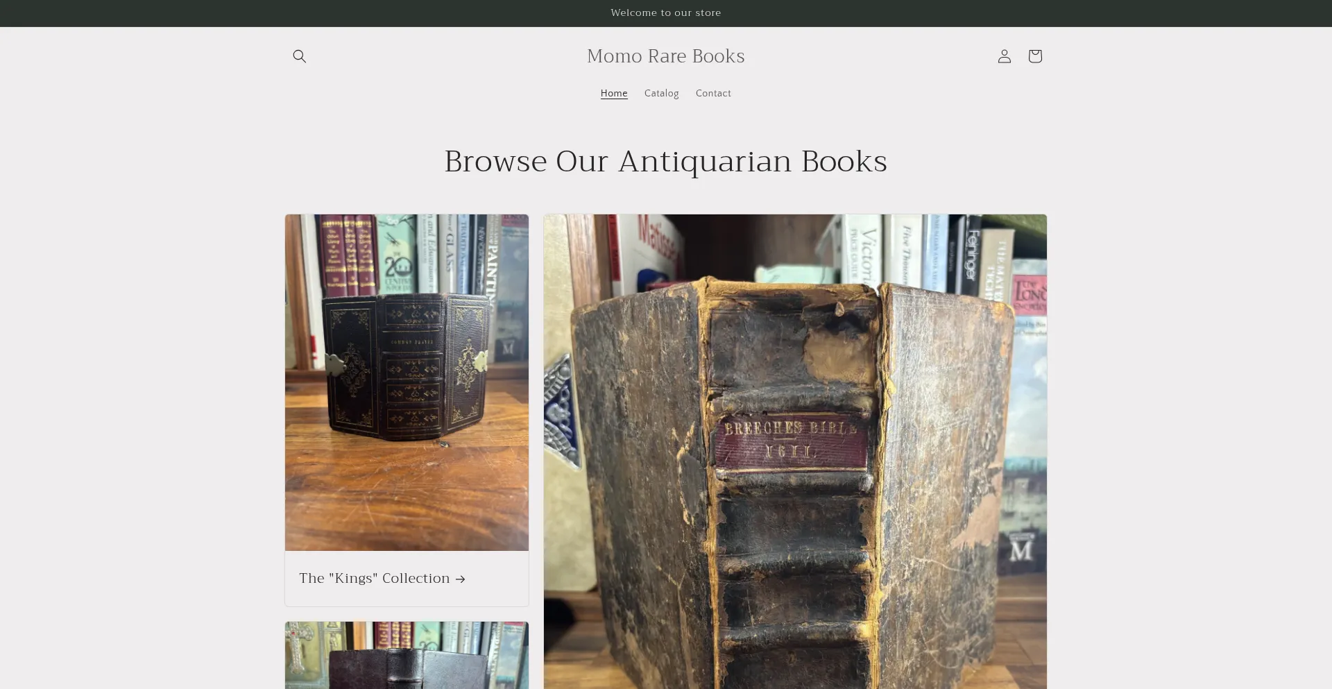 Website screenshot of Momorarebooks.co.uk