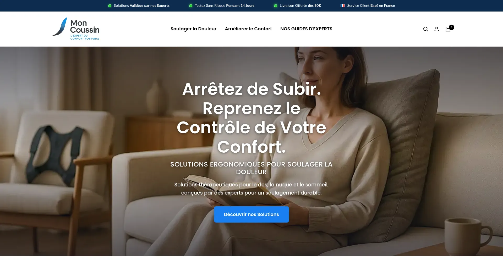 Website screenshot of Mon-coussin.com