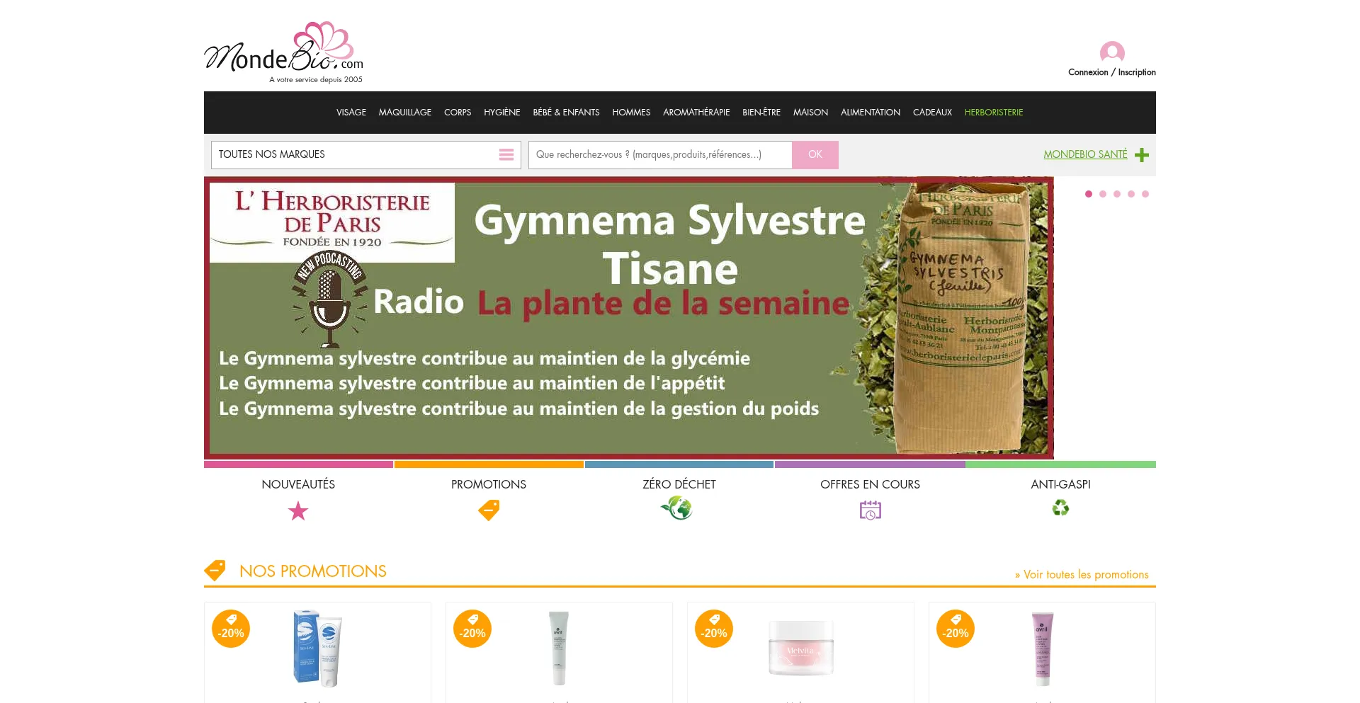 Website screenshot of Mondebio.com