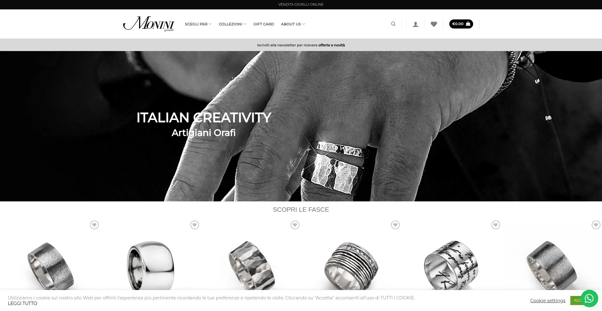 Website screenshot of Moninigioielli.com