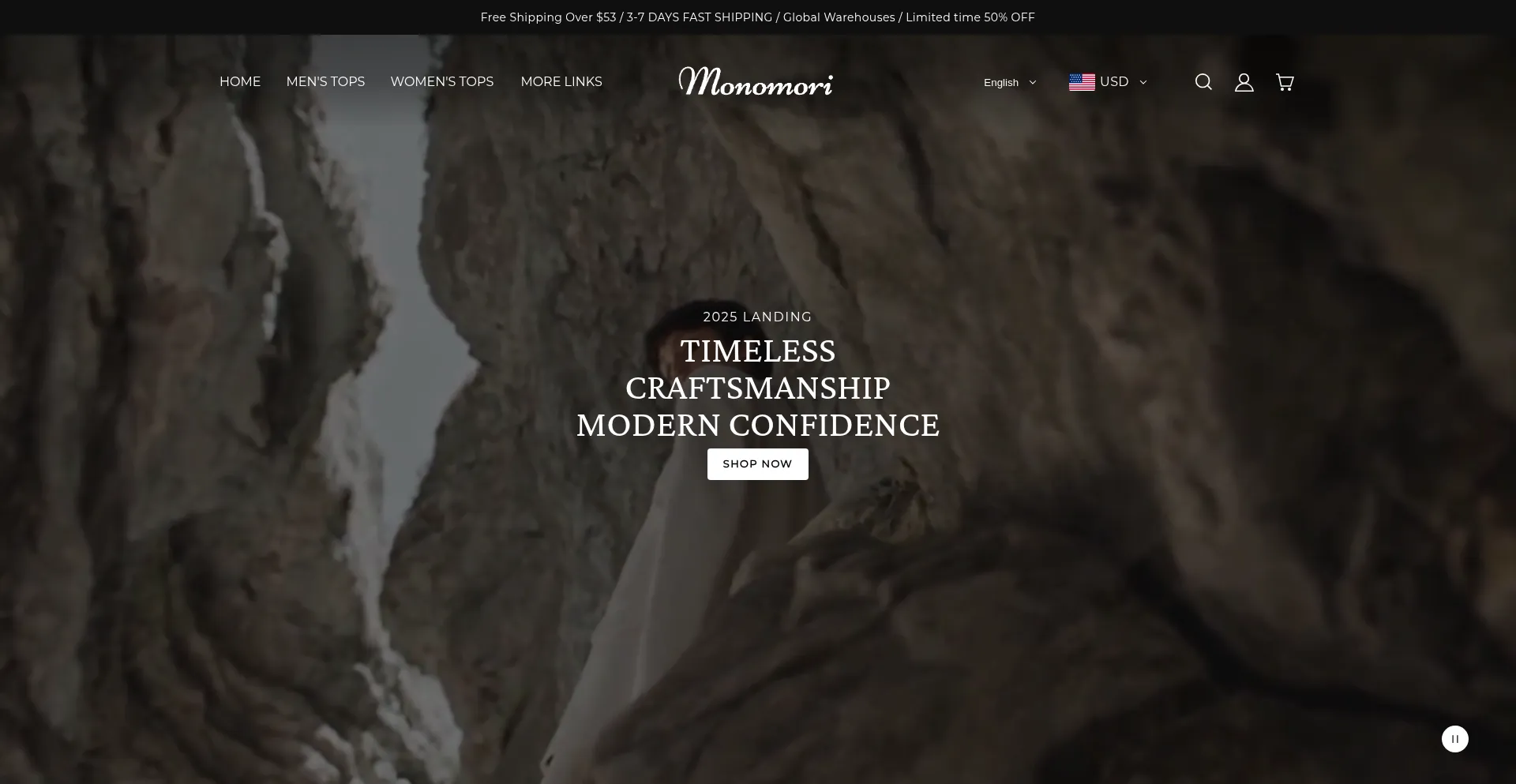 Website screenshot of Monomori.cc