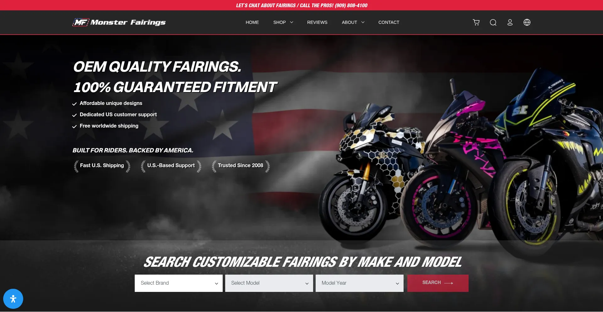 Monsterfairings.com Screenshot