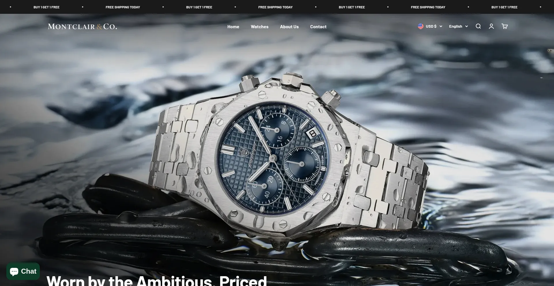 Website screenshot of Montclairwatches.com