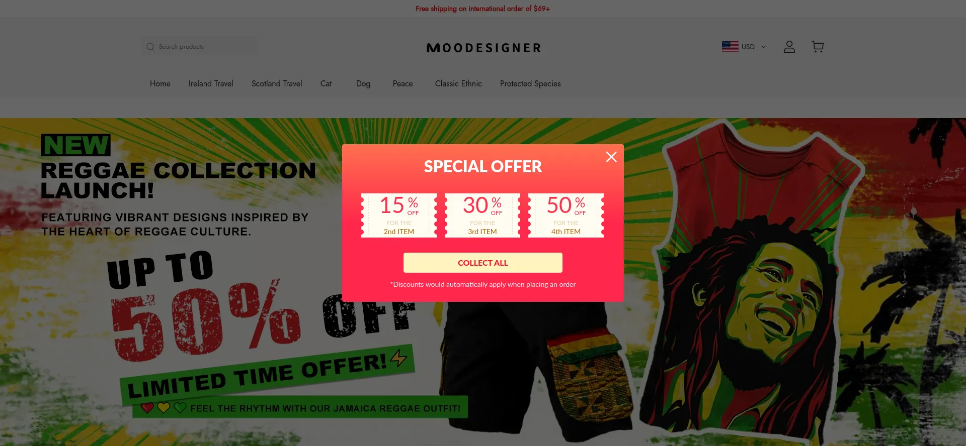 Website screenshot of Moodesigner.com