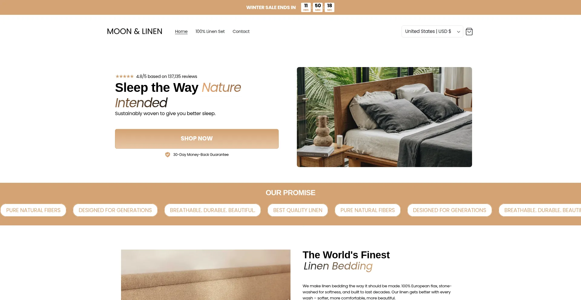 Moonandlinen.com Screenshot