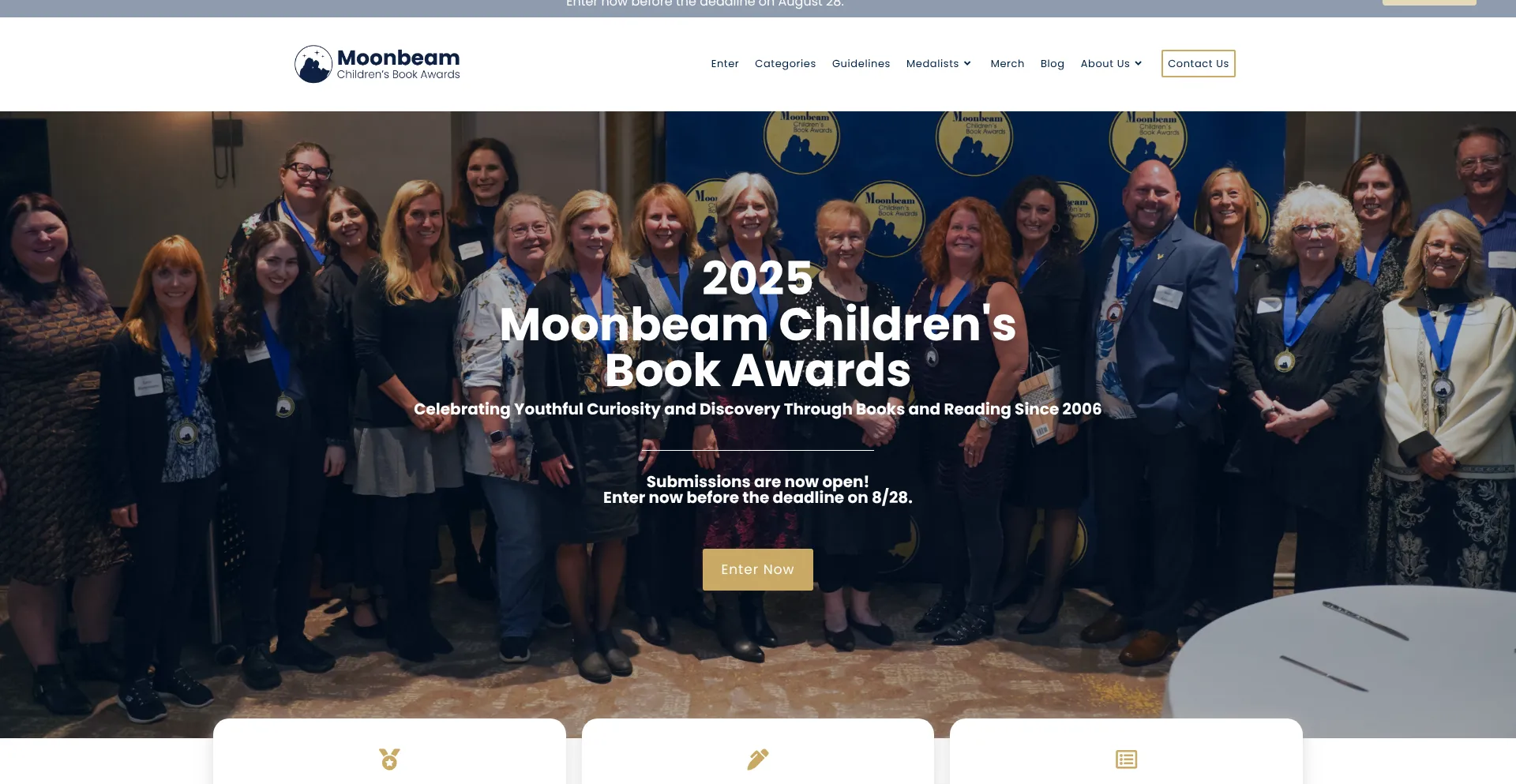 Website screenshot of Moonbeamawards.com