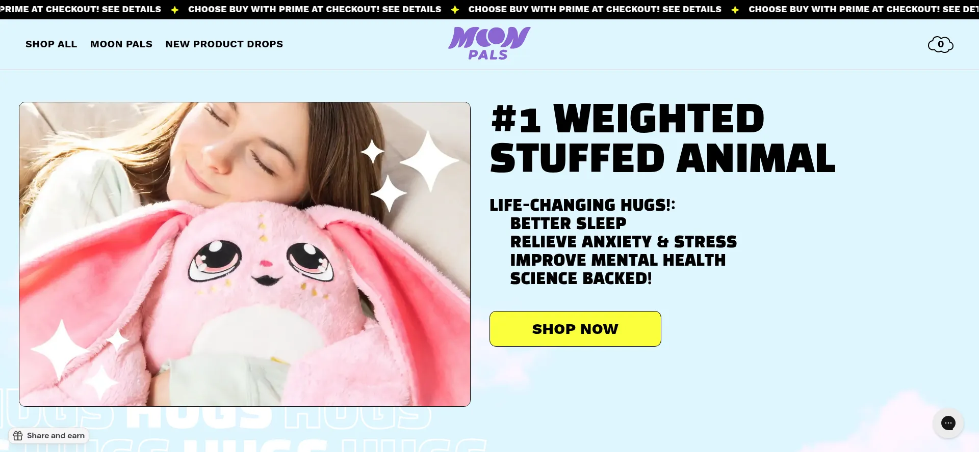 Website screenshot of Moonpals.com