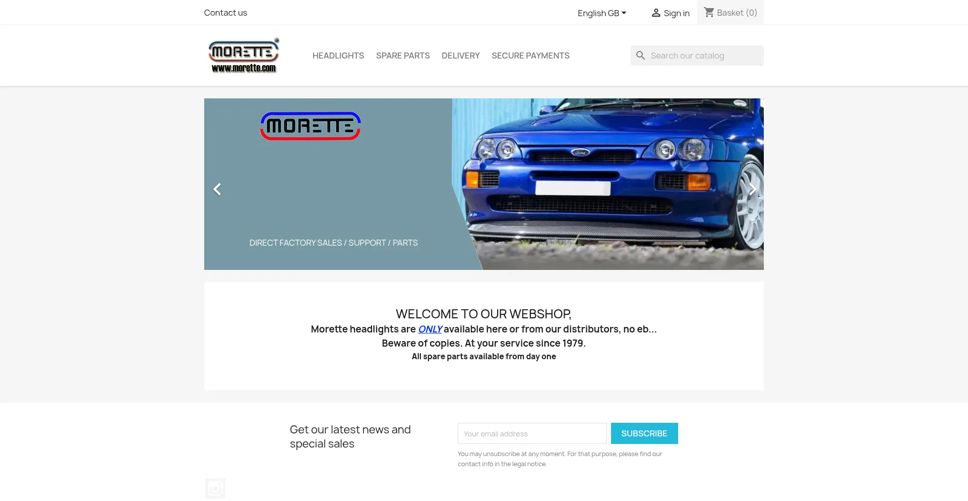 Website screenshot of Morette.com