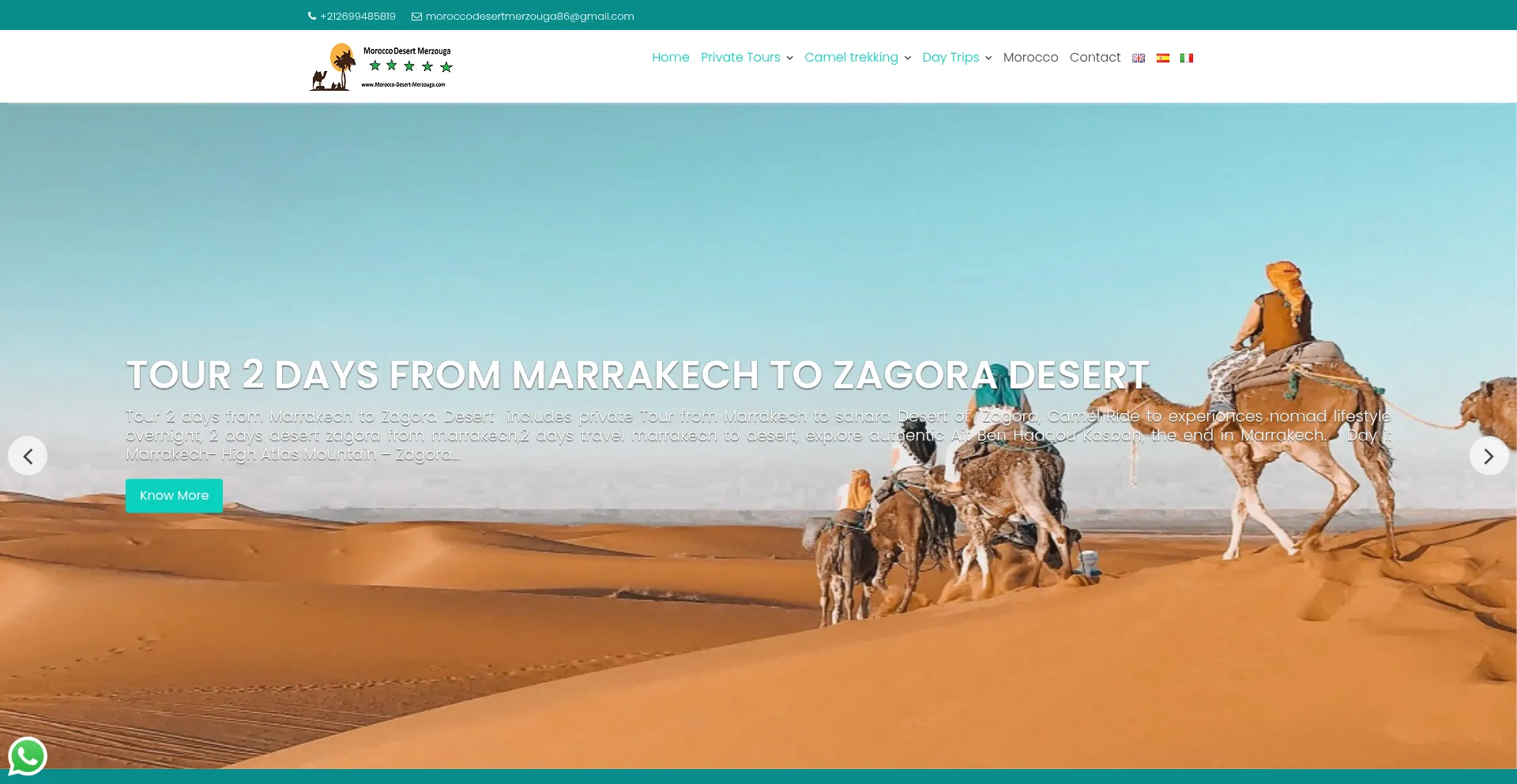 Website screenshot of Morocco-desert-merzouga.com