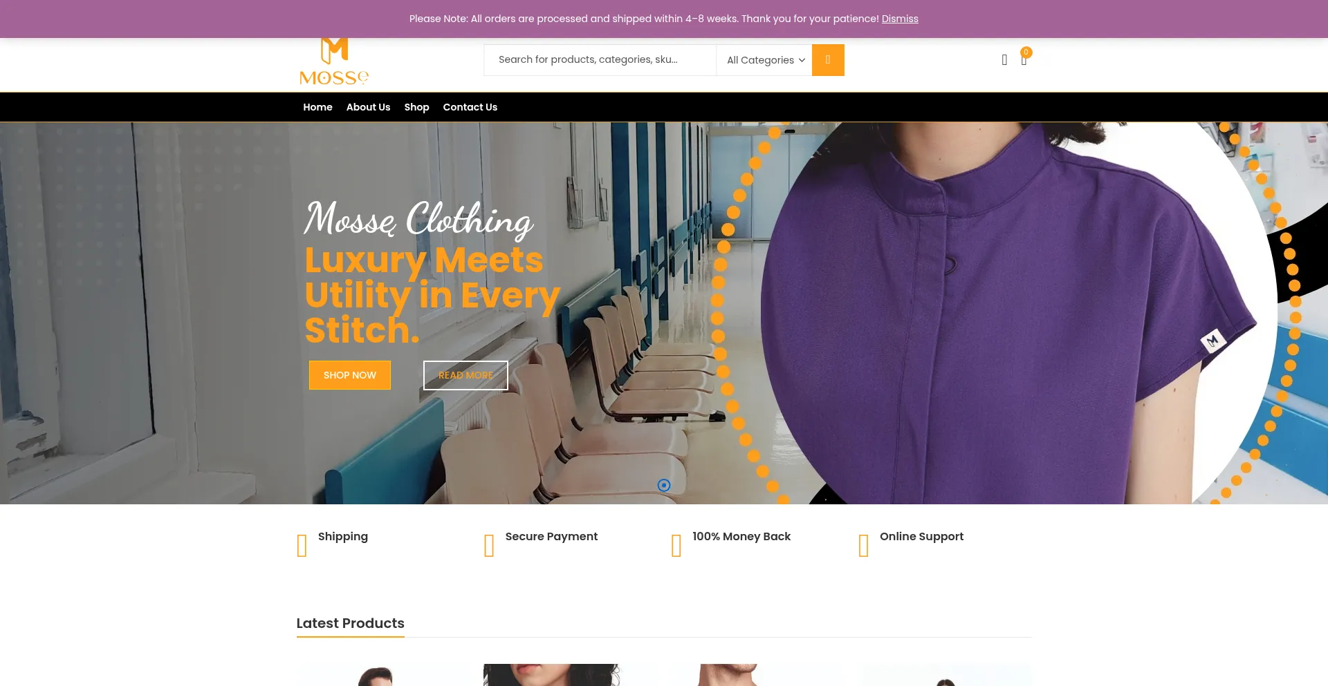Mosseclothing.com Screenshot
