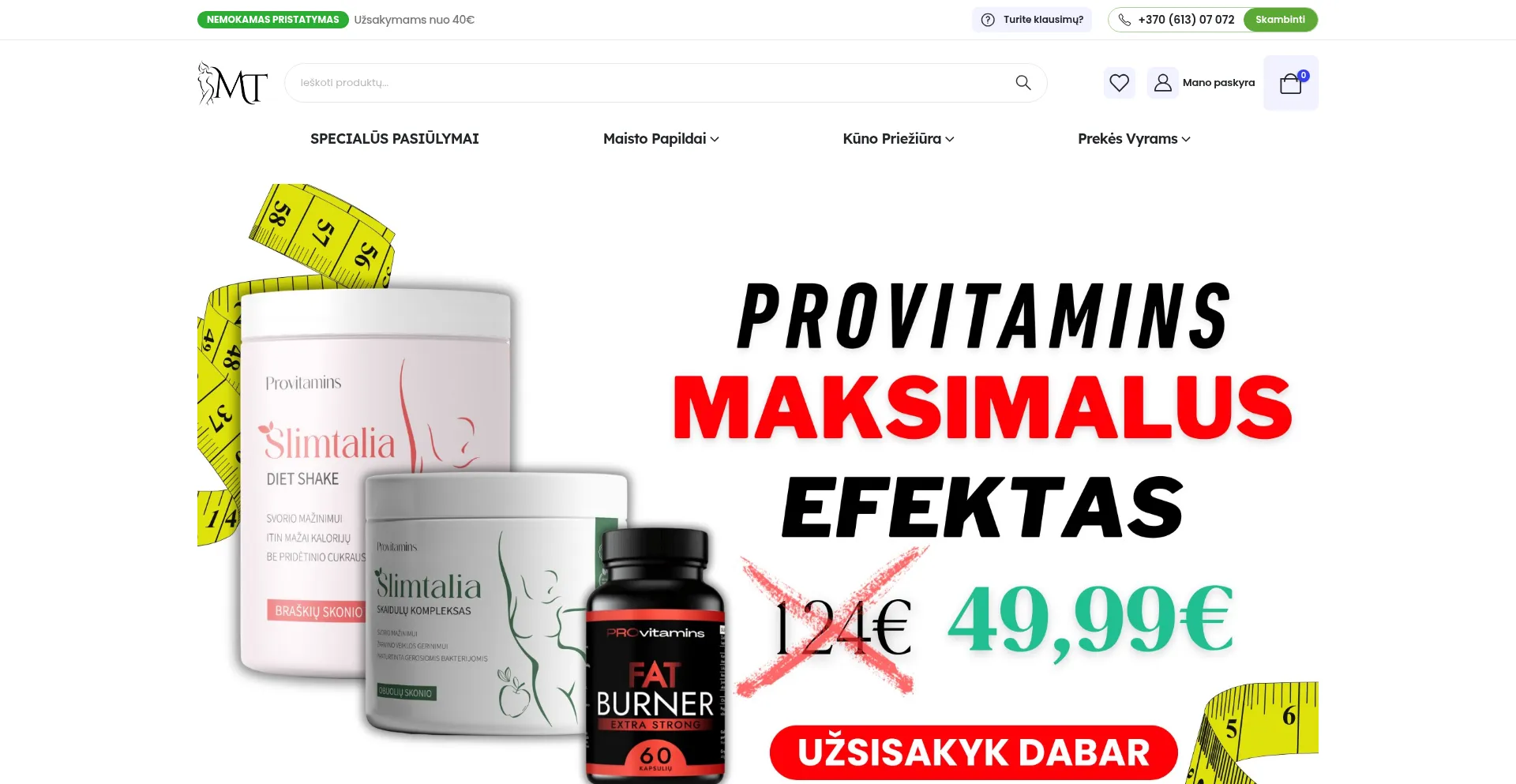 Website screenshot of Moterstalija.lt