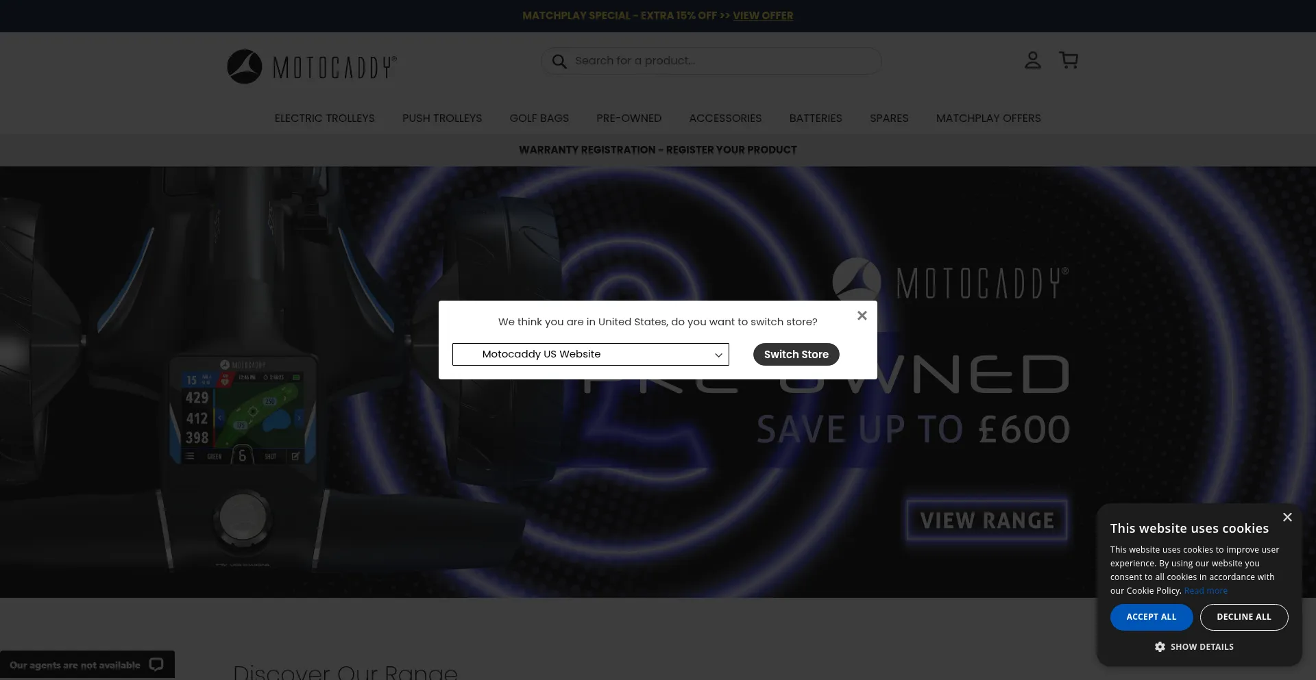 Motocaddy.com Screenshot
