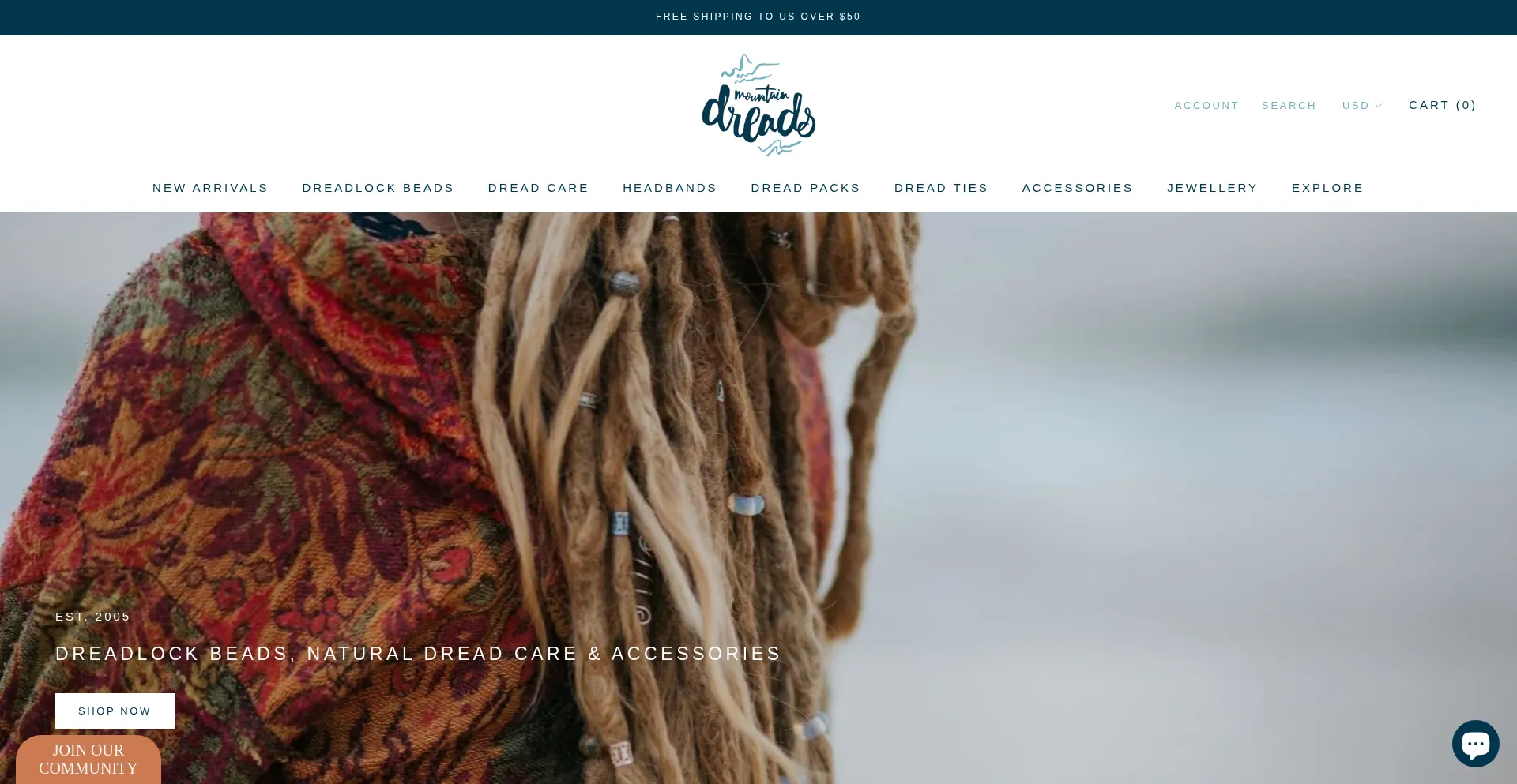 Website screenshot of Mountaindreads.com.au