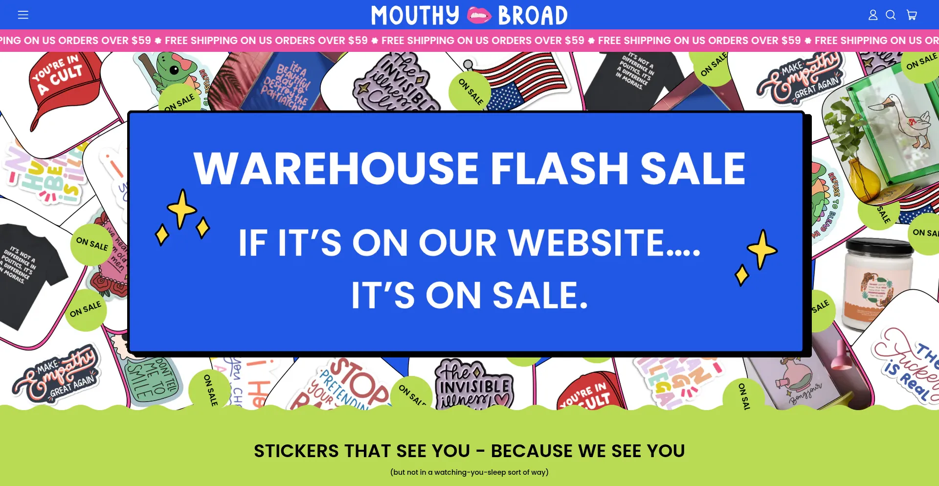 Website screenshot of Mouthybroad.co