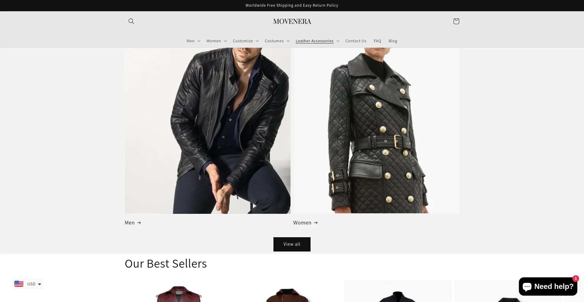 Website screenshot of Movenera.com