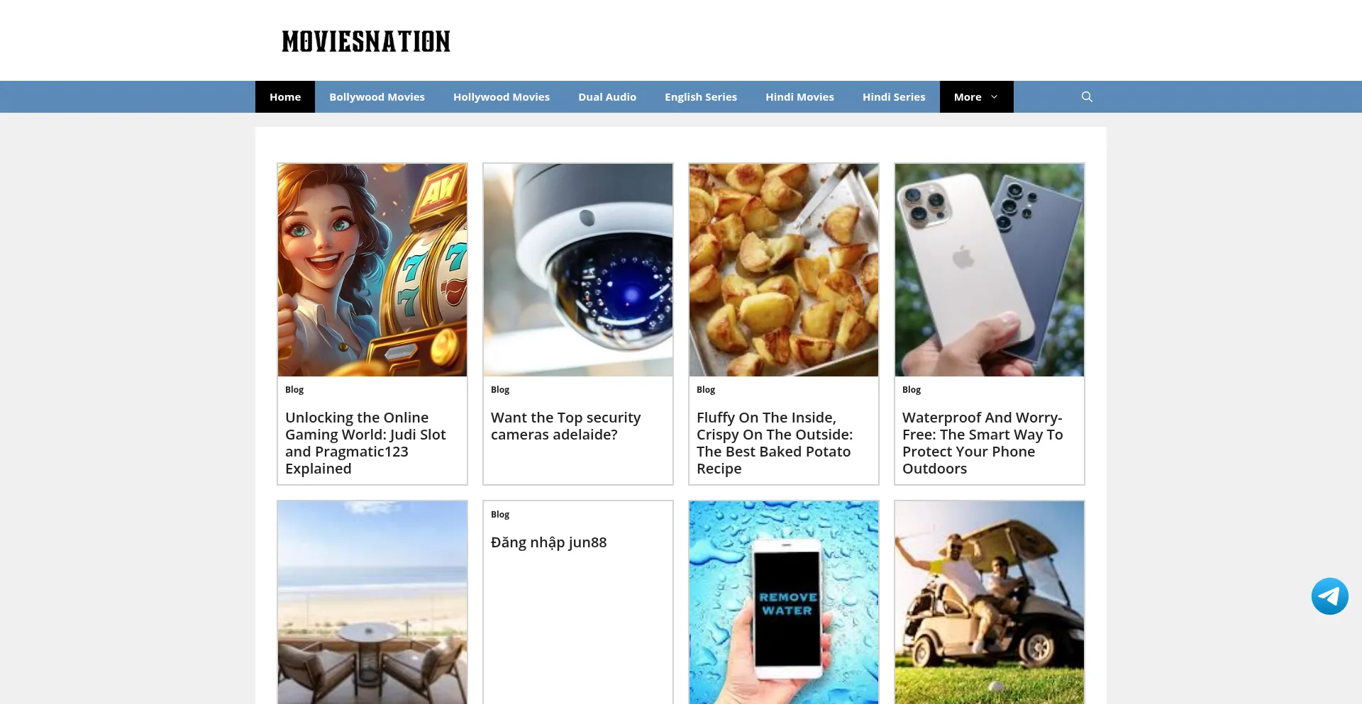 Website screenshot of Moviesnation.com.in
