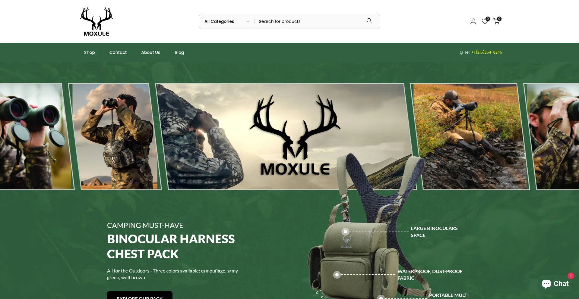 Website screenshot of Moxule.com