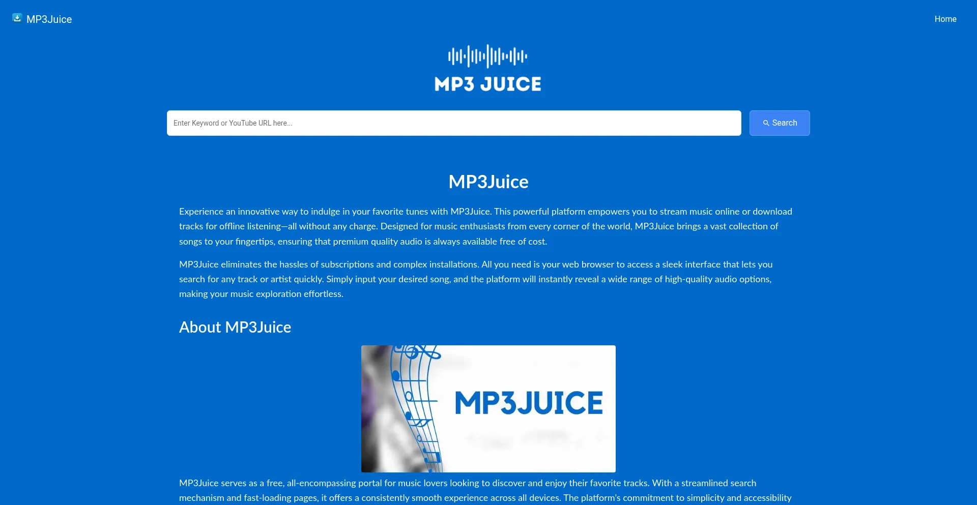 Website screenshot of Mp3juice.it