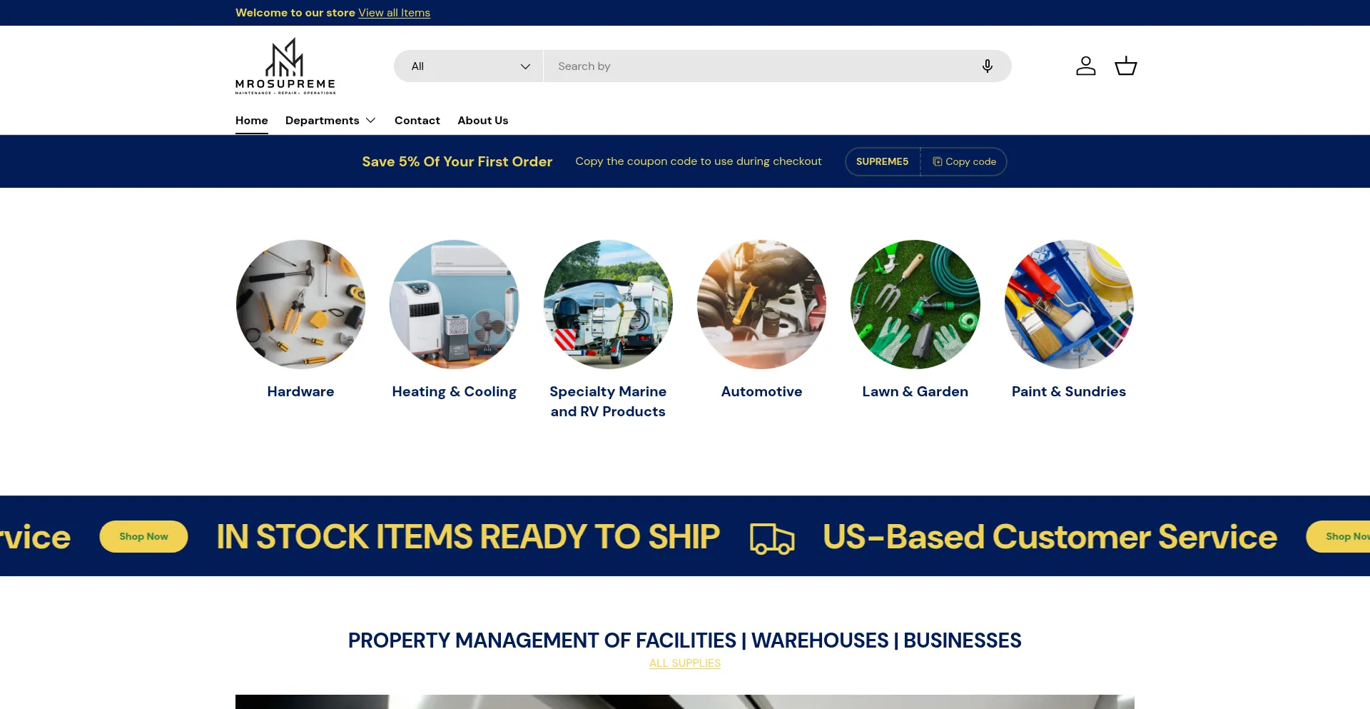 Website screenshot of Mrosupreme.com