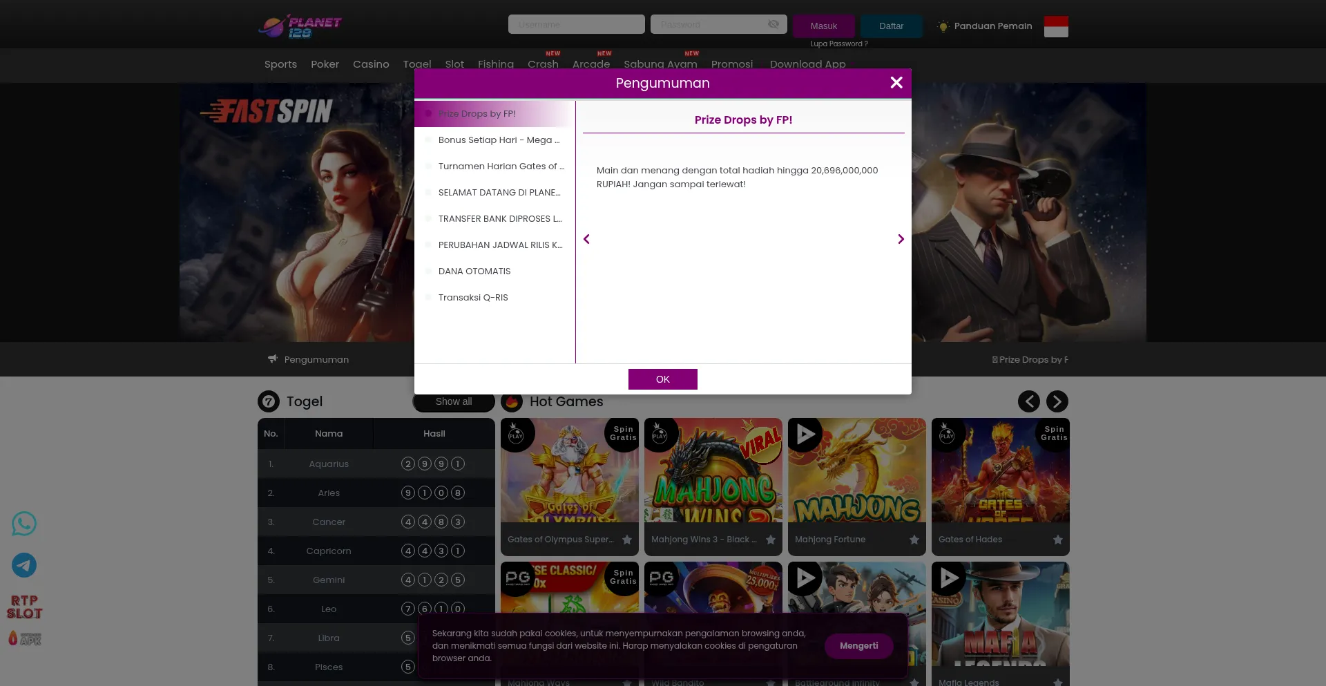 Website screenshot of Ms001.planet128.site