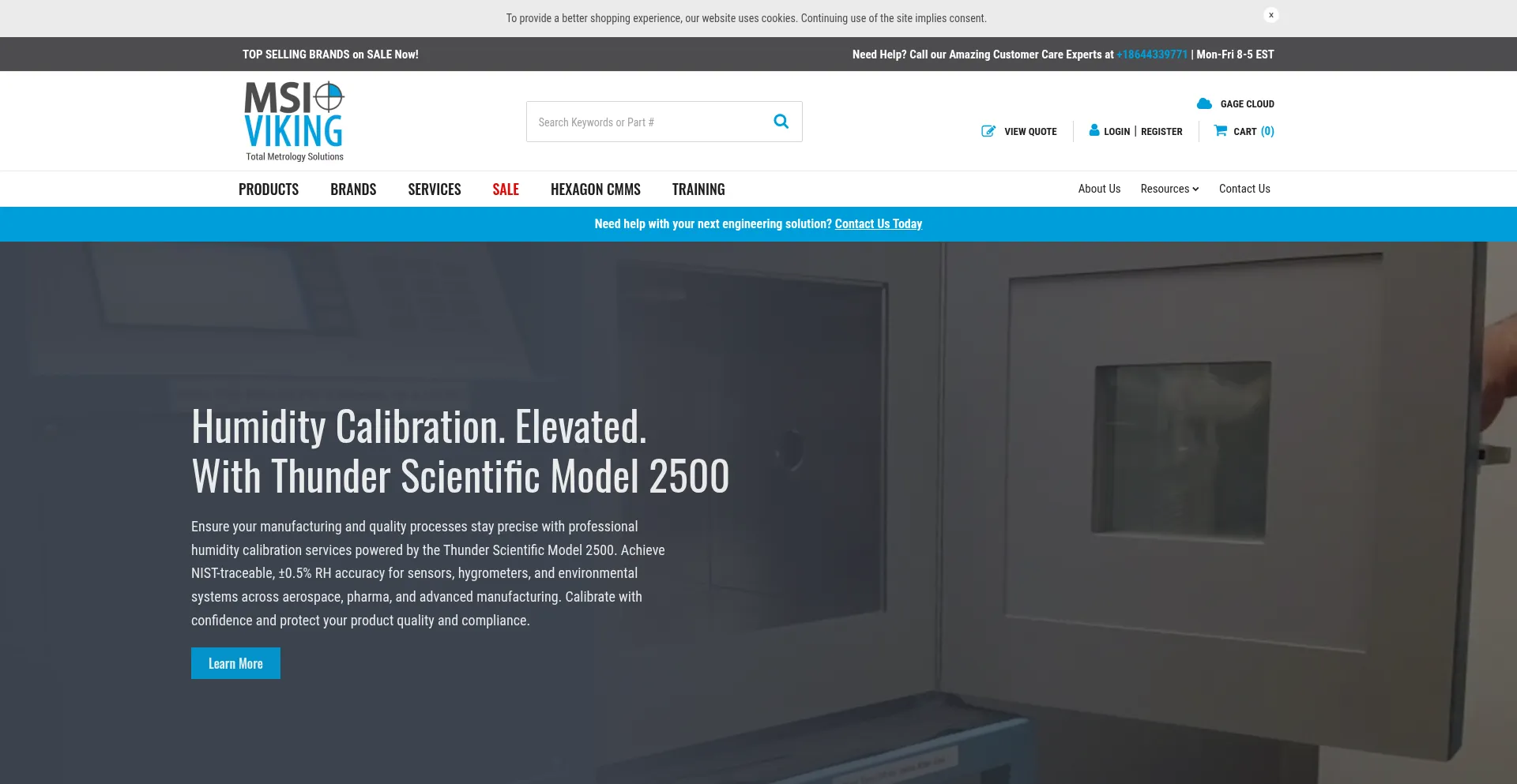 Website screenshot of Msi-viking.com