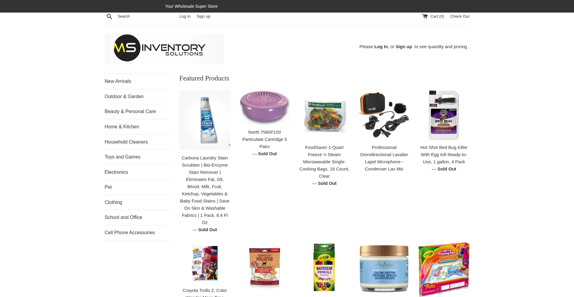 Website screenshot of Msinventorysolutions.com