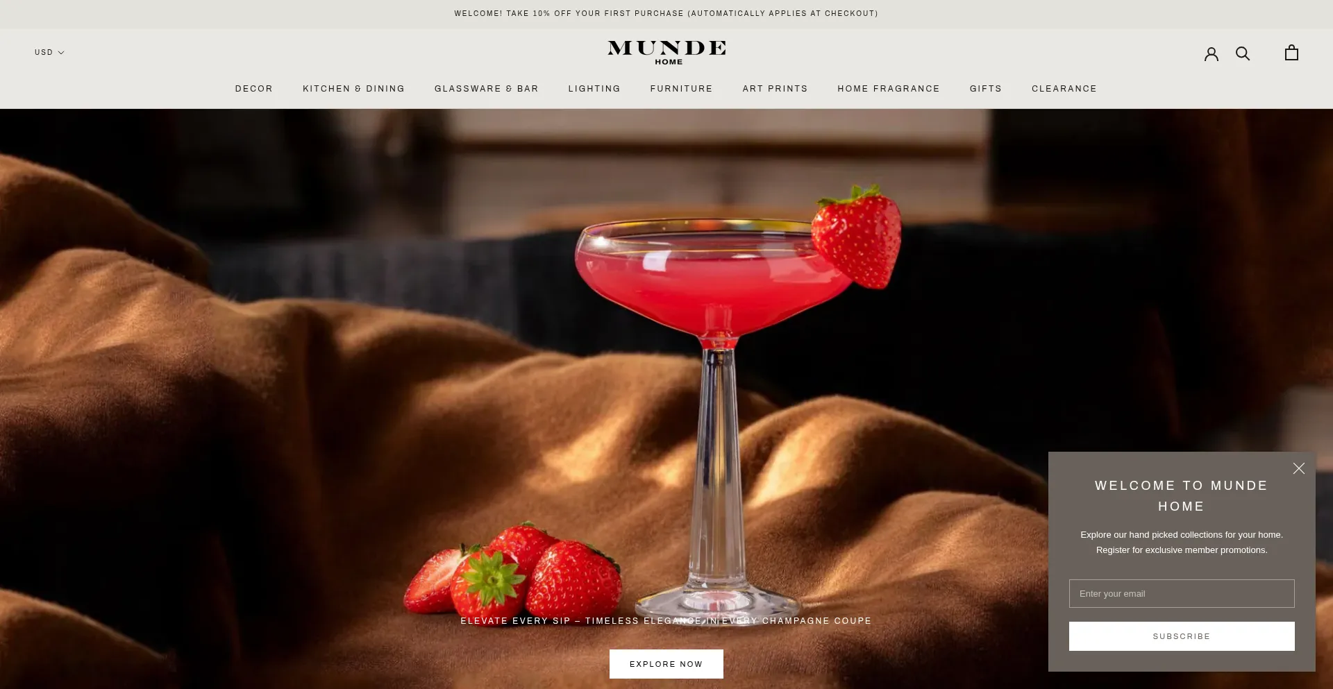 Website screenshot of Mundehome.com