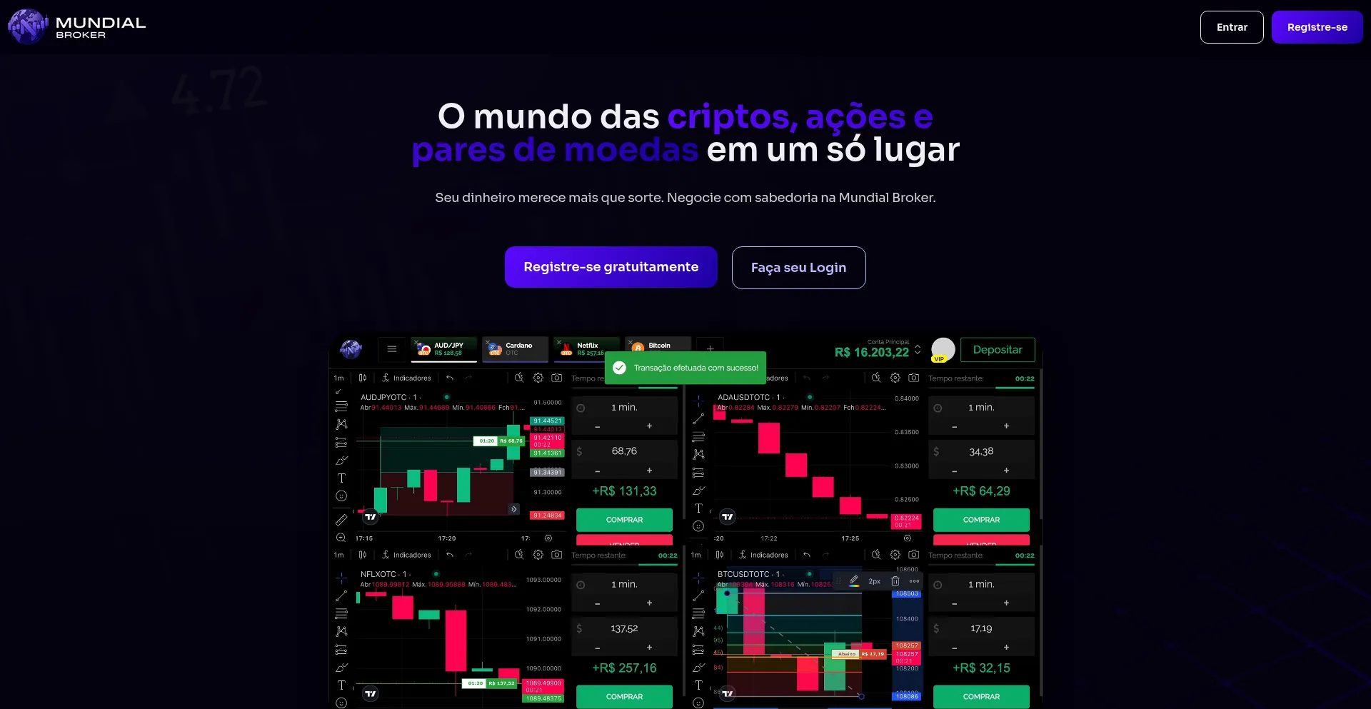 Website screenshot of Mundialbroker.com