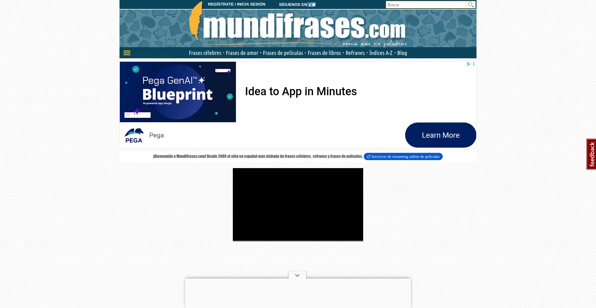 Website screenshot of Mundifrases.com