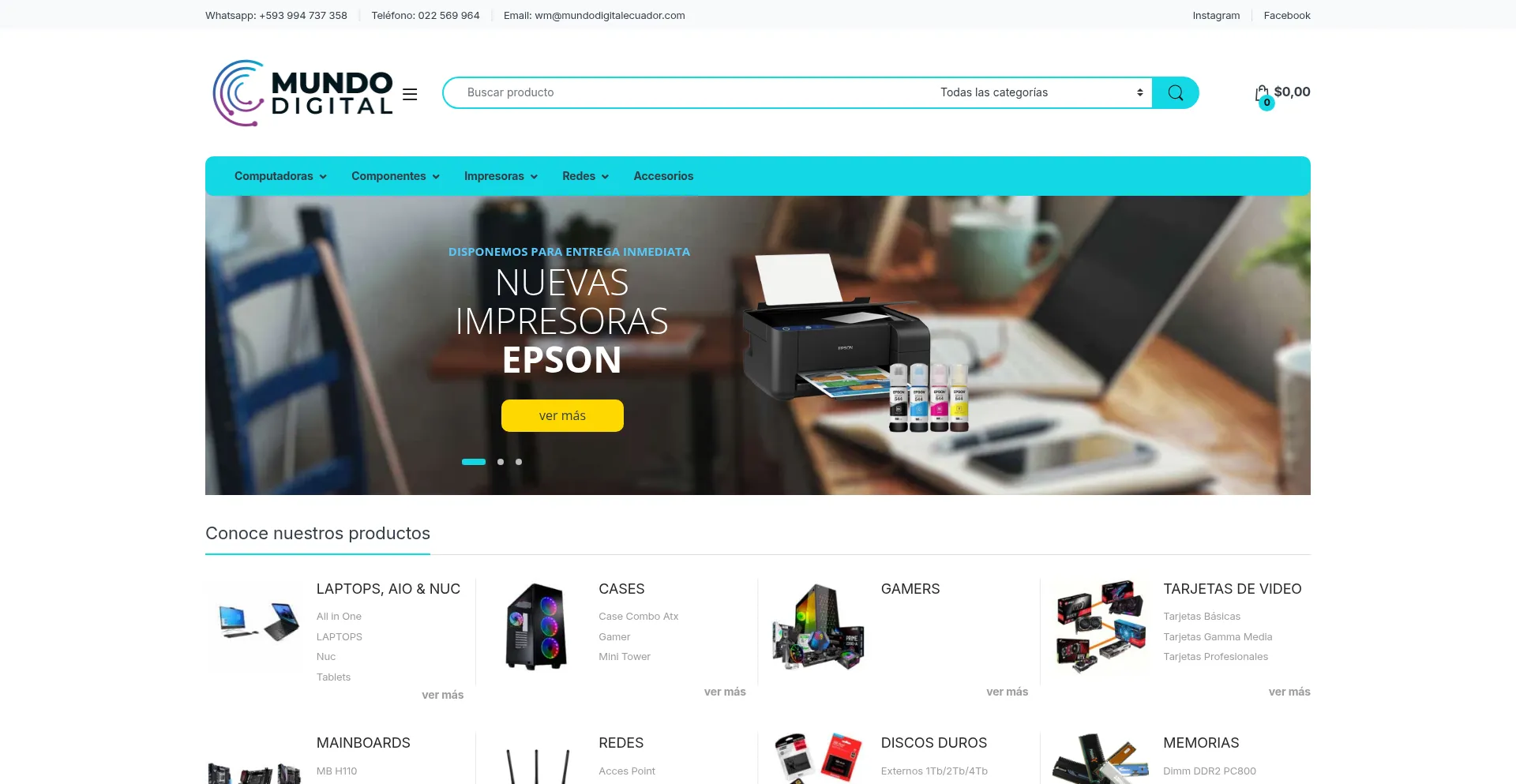 Website screenshot of Mundodigitalecuador.com
