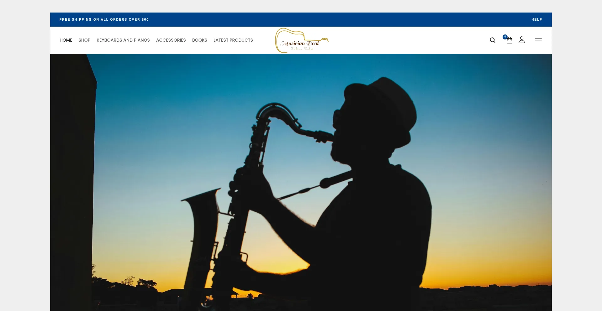 Website screenshot of Musiciandeal.com