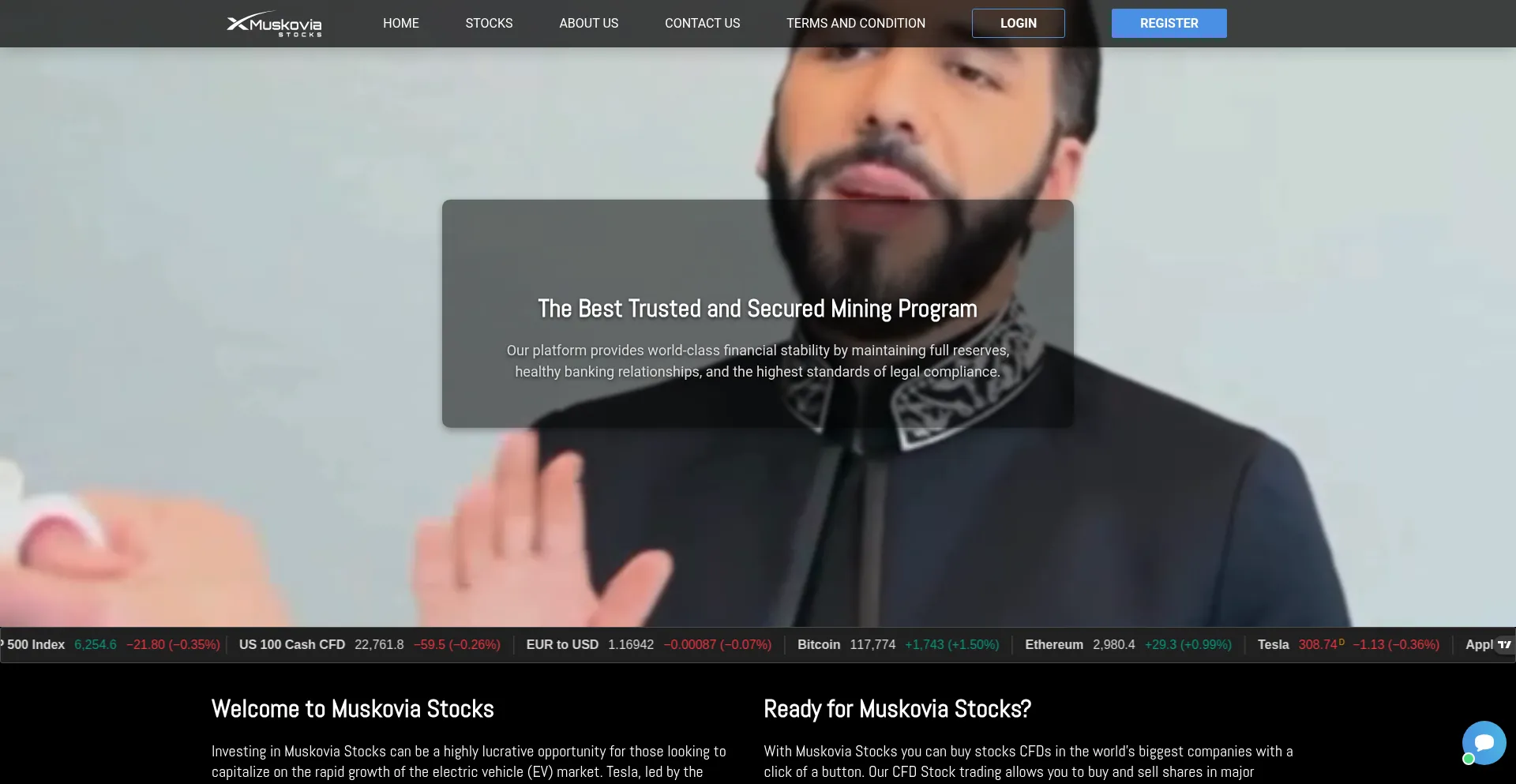 Website screenshot of Muskoviastoks.cc